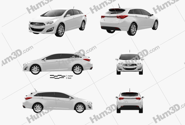 Hyundai i40 Tourer 2015 Blueprint Template