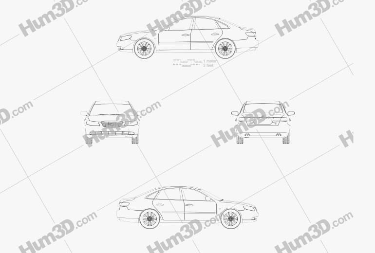 Hyundai Grandeur (Azera) 2011 Blueprint