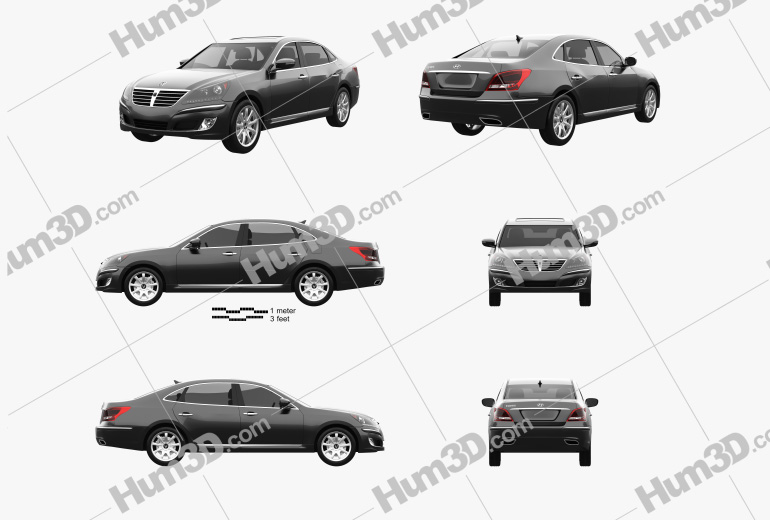 Hyundai Equus (Centennial) 2014 Blueprint Template