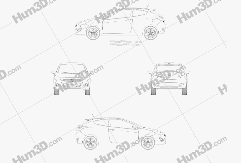 Hyundai i30 3-door hatchback 2015 Blueprint