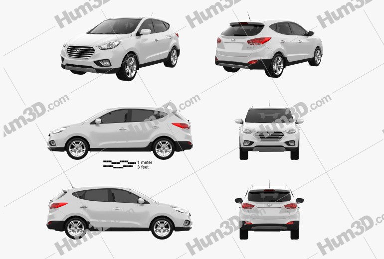 Hyundai Tucson (ix35) Fuel Cell 2014 Blueprint Template