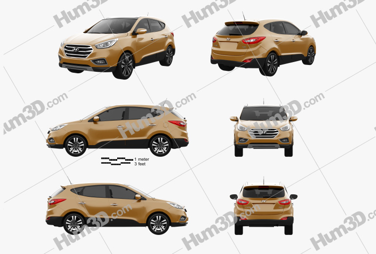 Hyundai Tucson (ix35) Korea 2016 Blueprint Template