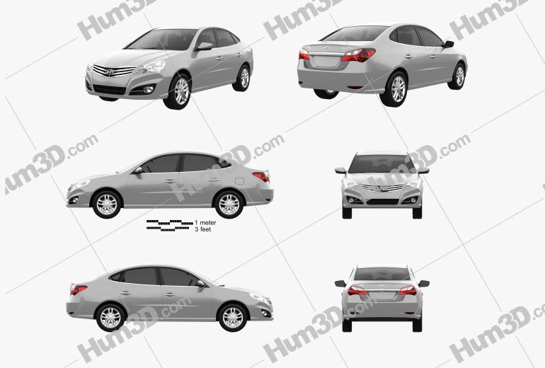 Hyundai Elantra Yue Dong 2014 Blueprint Template