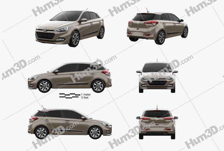 Hyundai Elite i20 2017 Blueprint Template