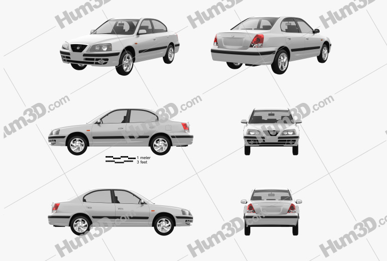 Hyundai Elantra (XD) 2014 Blueprint Template