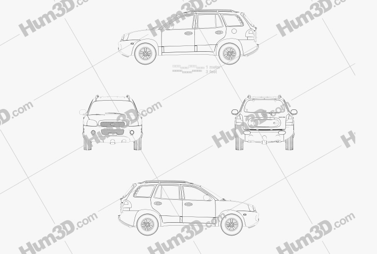 Hyundai Santa Fe (SM) 2005 Blueprint