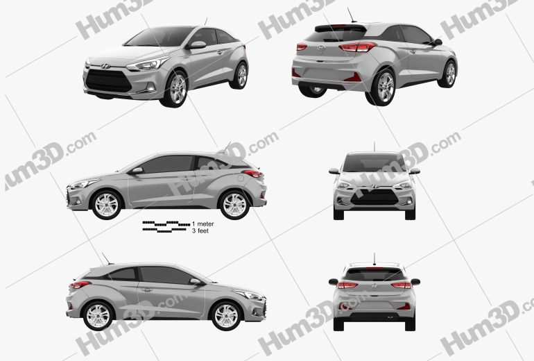 Hyundai i20 Coupe 2015 Blueprint Template