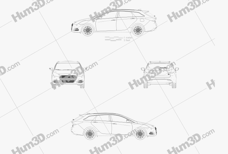 Hyundai i40 wagon 2018 Чертеж