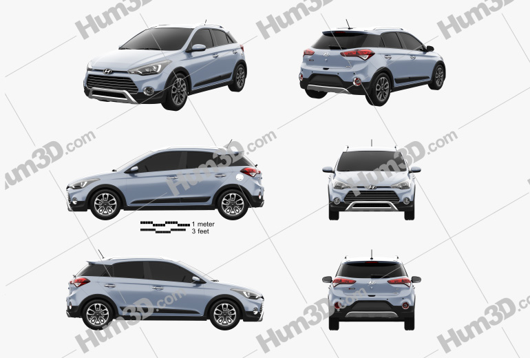 Hyundai i20 Active 2018 Blueprint Template