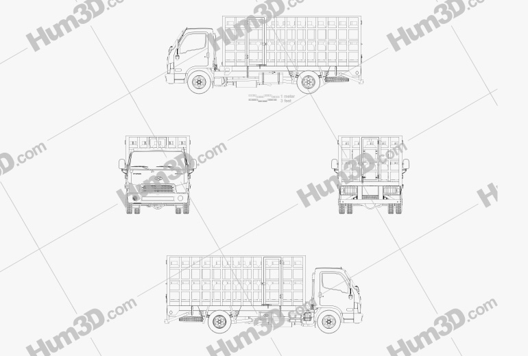 Hyundai HD65 Gas Bottles Truck 2015 Blueprint