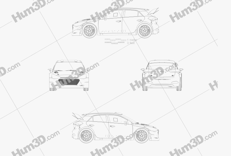 Hyundai i20 WRC 2017 Чертеж
