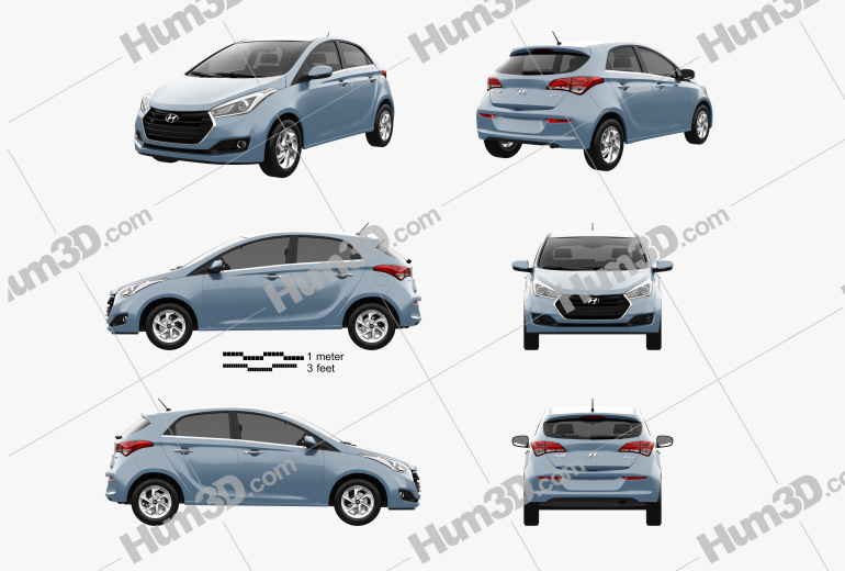 Hyundai HB20 2018 Blueprint Template