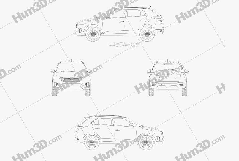 Hyundai Creta (ix25) 2019 Креслення