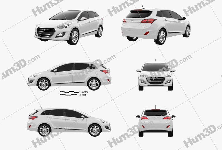 Hyundai i30 (Elantra) wagon 2018 Blueprint Template