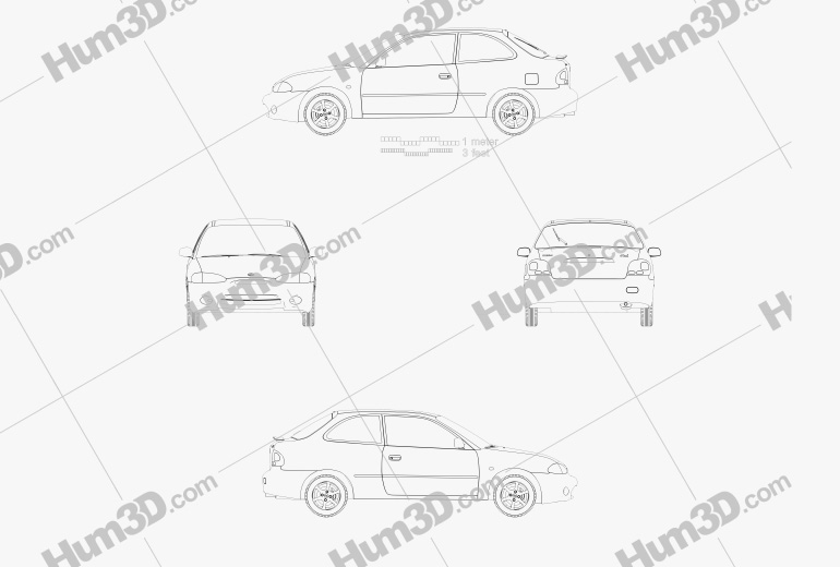 Hyundai Excel Sprint 1998 Blueprint