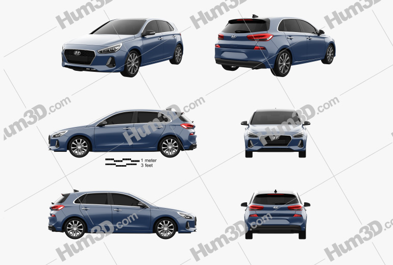 Hyundai i30 (Elantra) 5-door 2019 Blueprint Template