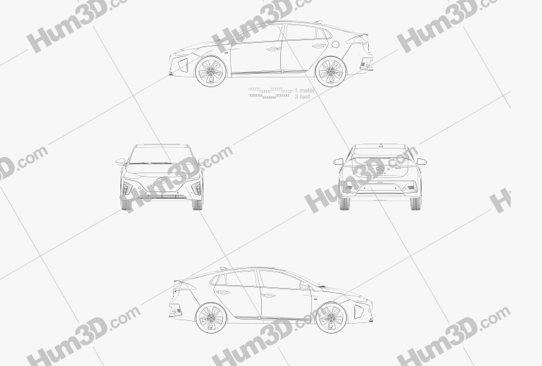 Hyundai Ioniq Electric 2020 Креслення