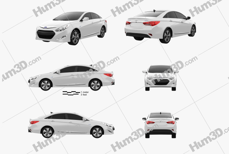 Hyundai Sonata (YF) hybrid 2014 Blueprint Template