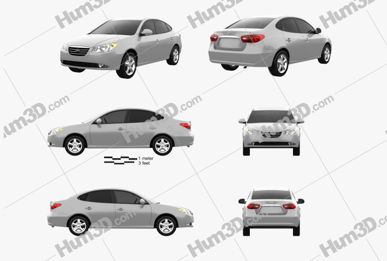 Hyundai Elantra (HD) 2010 Blueprint Template
