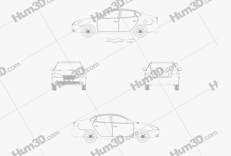 Hyundai Elantra (HD) 2010 Blueprint