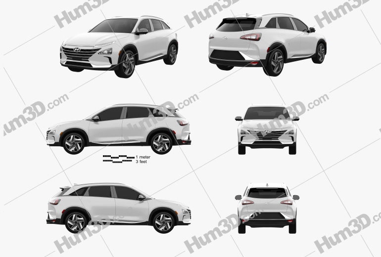 Hyundai Nexo 2020 Blueprint Template