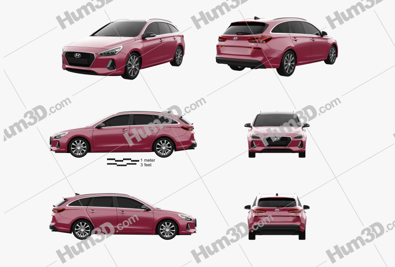 Hyundai i30 wagon 2020 Blueprint Template