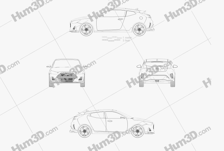 Hyundai Veloster 2017 蓝图