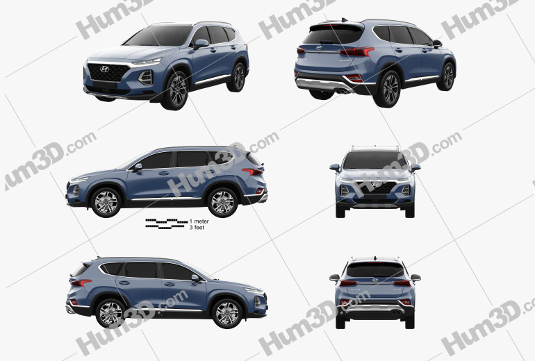 Hyundai Santa Fe (TM) 2021 Blueprint Template