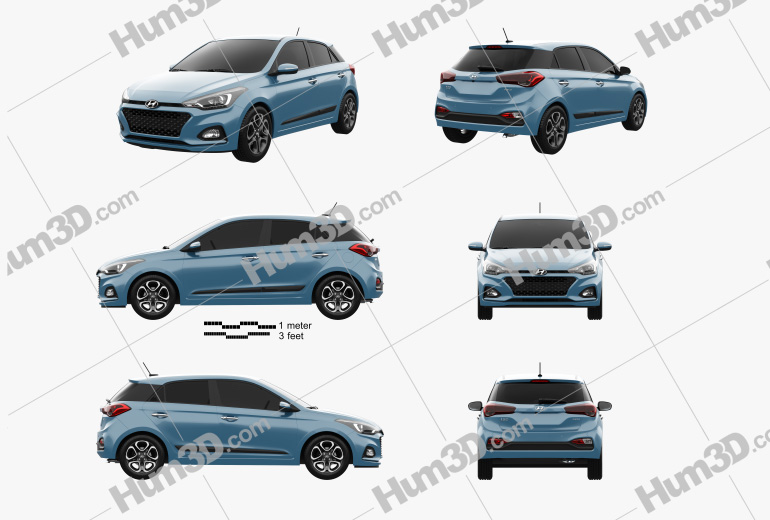 Hyundai i20 5-door 2020 Blueprint Template