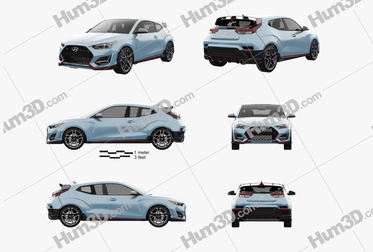 Hyundai Veloster N 2018 Blueprint Template
