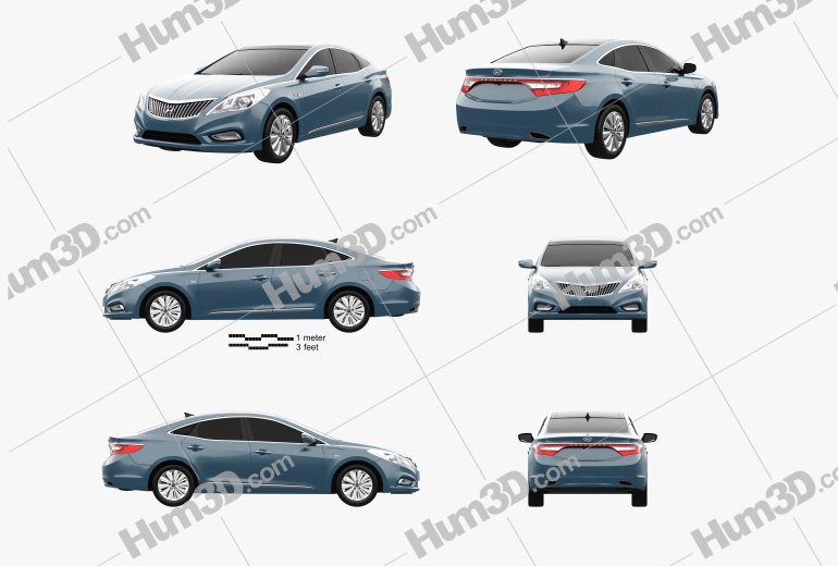 Hyundai Grandeur hybrid 2017 Blueprint Template