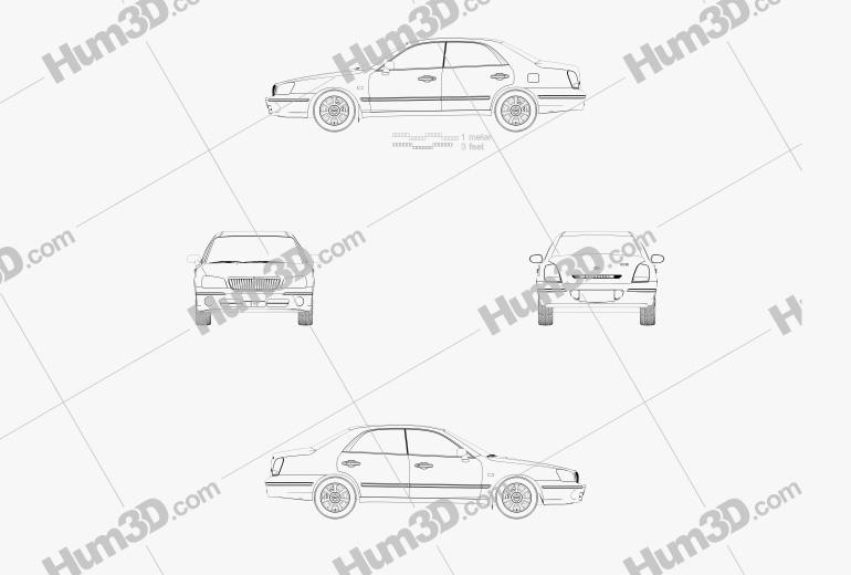 Hyundai Grandeur 2005 蓝图