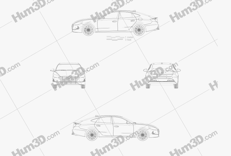 Hyundai Sonata 2014 Креслення