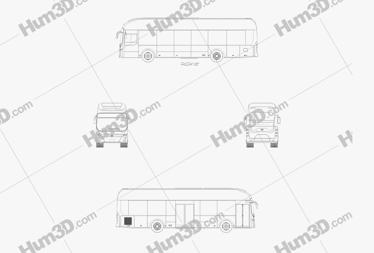 Hyundai ELEC CITY Ônibus 2017 Blueprint