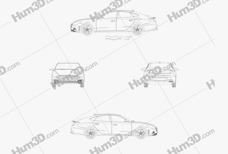 Hyundai Sonata US-spec 2022 Blueprint