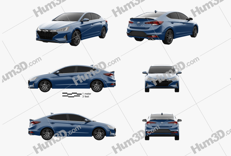 Hyundai Elantra Sport Premium 2022 Blueprint Template