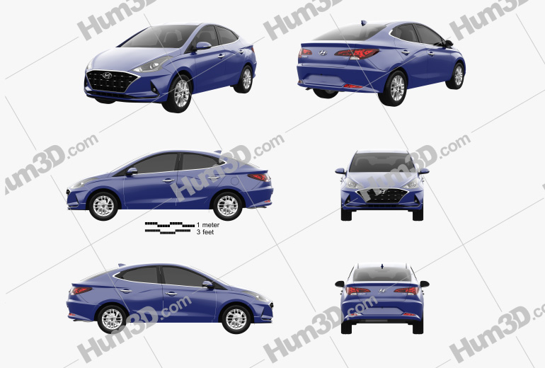 Hyundai HB20 S 2022 Blueprint Template