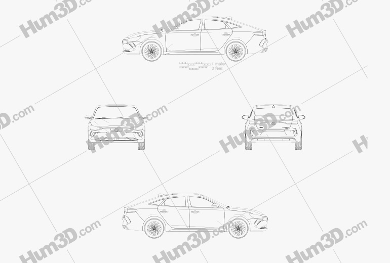 Hyundai Lafesta EV 2021 Чертеж