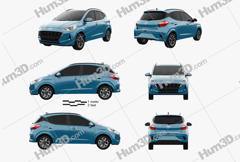 Hyundai i10 Grand Nios 2022 Blueprint Template