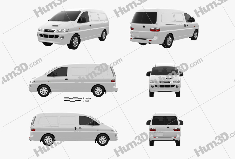 Hyundai H-1 Panel Van 2007 Blueprint Template