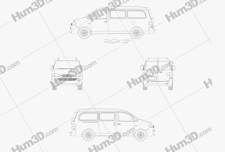 Hyundai H-1 Panel Van 2007 Blueprint