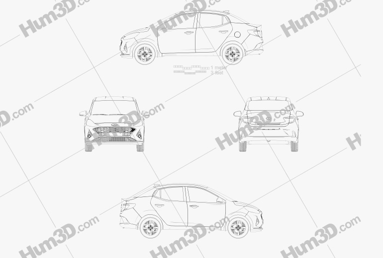 Hyundai Aura 2022 Креслення