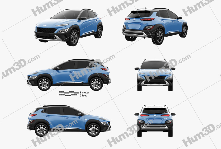 Hyundai Kona 2022 Blueprint Template