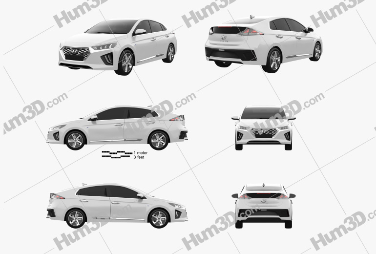 Hyundai Ioniq hybrid 2022 Blueprint Template