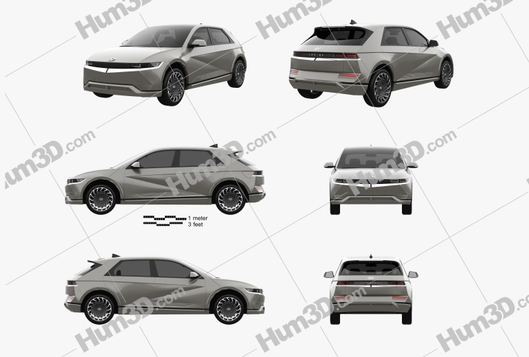 Hyundai Ioniq 5 2022 Blueprint Template