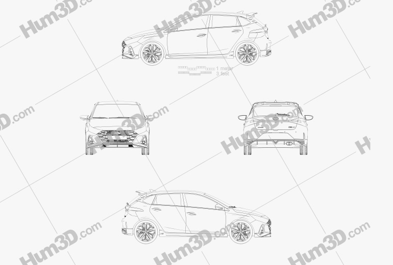 Hyundai i20 N 2022 Blueprint