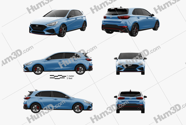 Hyundai i30 N hatchback 2022 Blueprint Template