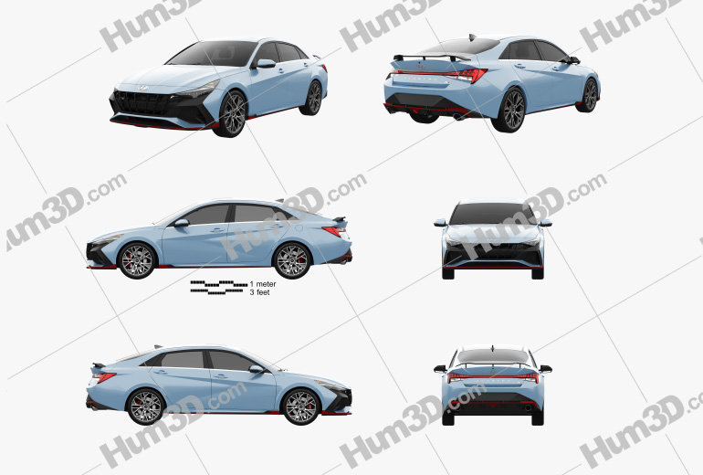 Hyundai Elantra N US-spec 2022 Blueprint Template