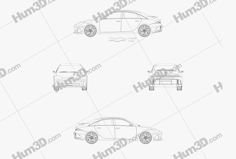 Hyundai Ioniq 6 2023 Blueprint