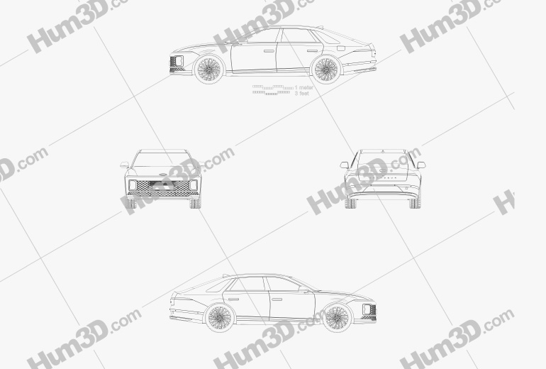 Hyundai Grandeur 2023 Blueprint